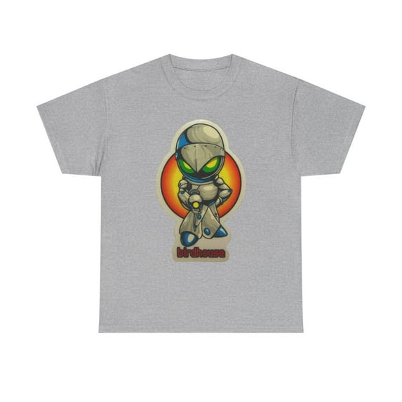 Birdhouse Robot Skateboarding Vintage Retro 90s Skate T Shirt Design - Sport Grey / XL