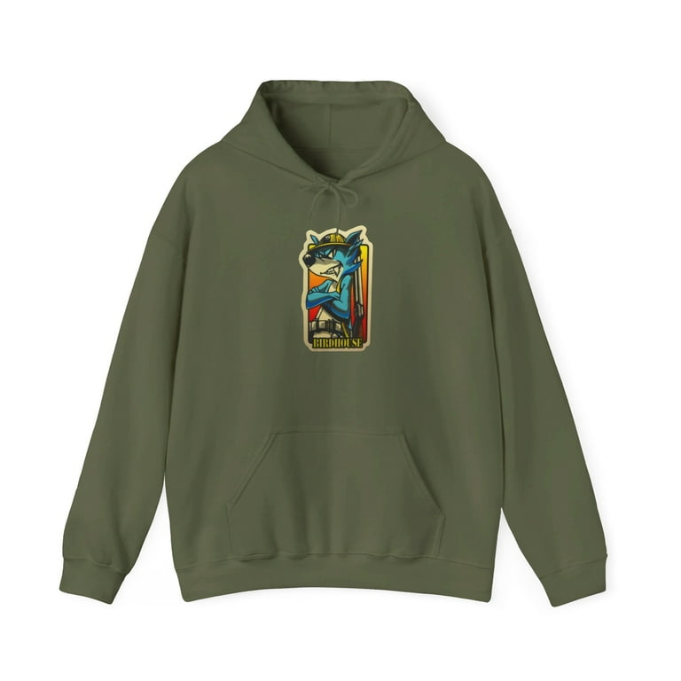 Birdhouse Wolf Skateboarding Vintage Retro 90s Skate Hoodie Design Walmart