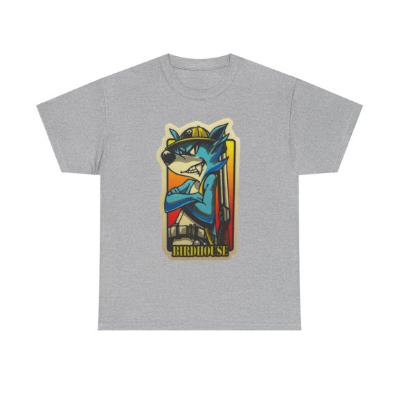 Birdhouse Wolf Skateboarding Vintage Retro 90s Skate T Shirt Print - Sport Grey / L