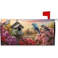 thumbnail image 1 of Birdhouses Bird with Spring Flowers Magnetic Mailbox Cover MailWraps Garden Yard Home Decor for Outside Oversized-25.4" x20.8"\u2026, 1 of 6
