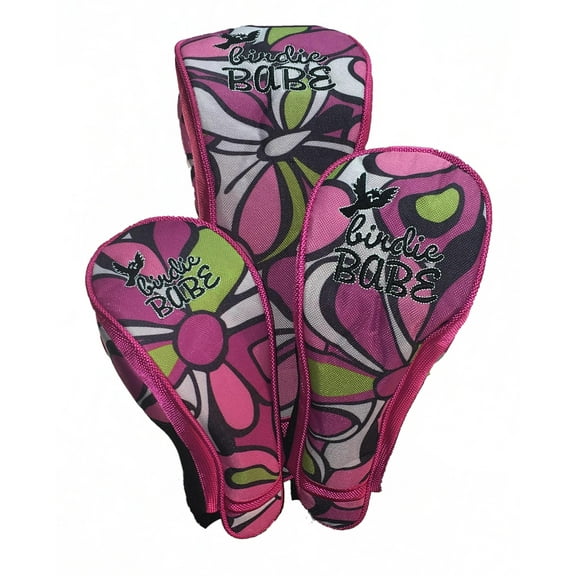 Birdie Babe Golf Headcovers Pink Flowered Set of 3