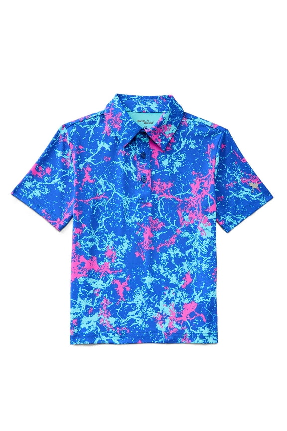 Boys Multi Lighting Bold Print Polo Shirt, Sizes XS-XL