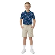 Birdie Bound Boys Print Performance Golf Polo Shirt with UPF50, Sizes XS-XL