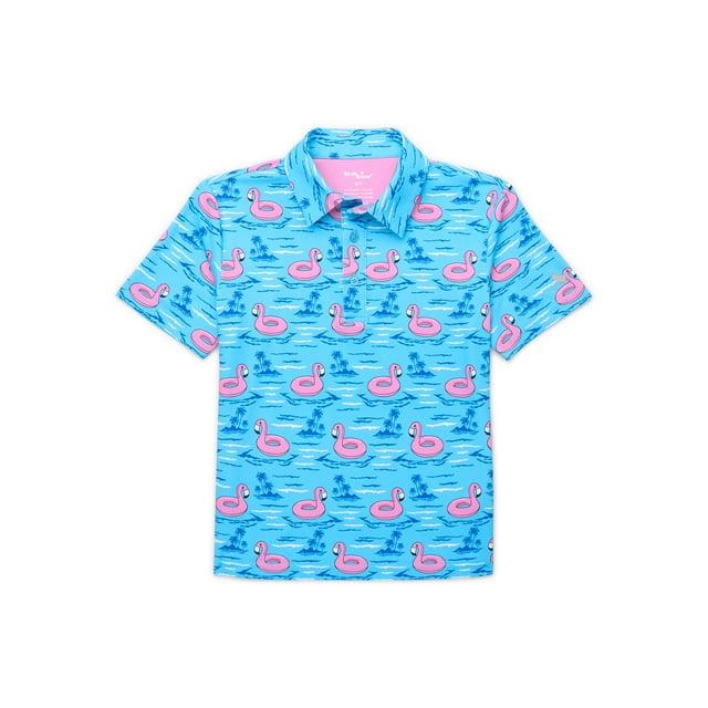 Birdie Bound Boys' Performance Printed Golf Polo Shirt, Sizes XS-XL
