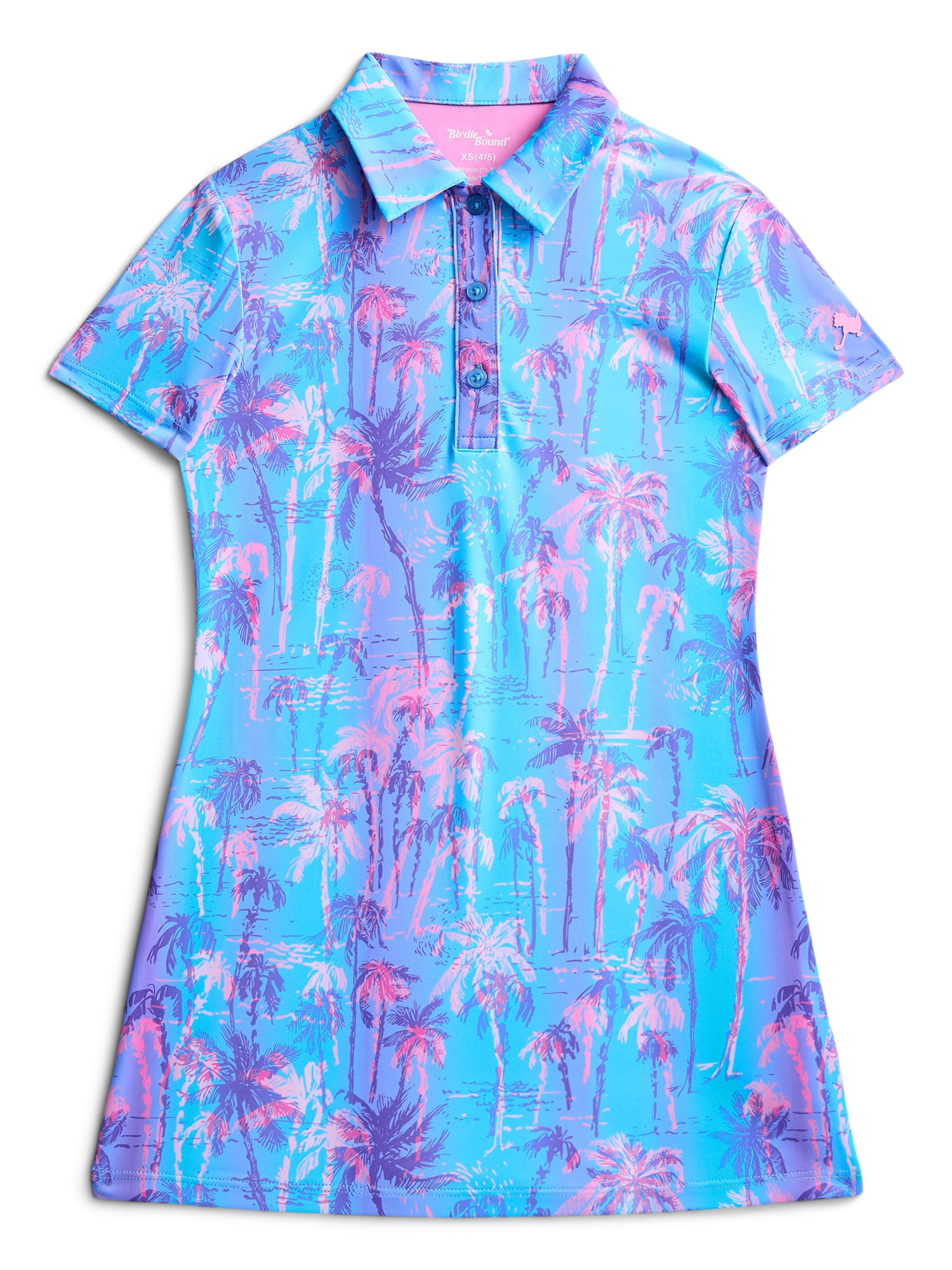 Birdie Bound Girls Beachy Plam Ombre Dress with Short Sleeves, Sizes XS-XL