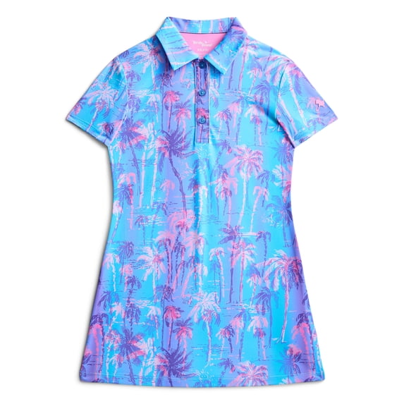 Birdie Bound Girls Beachy Plam Ombre Dress with Short Sleeves, Sizes XS-XL
