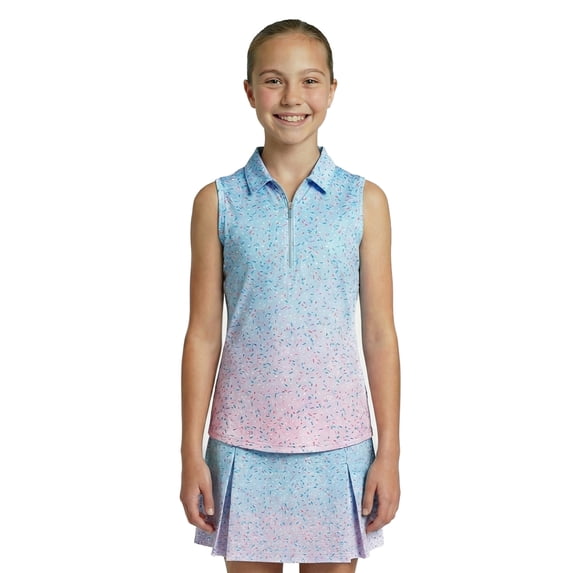Birdie Bound Girls Sprinkle Splatter Polo Shirt, Sizes 4-16