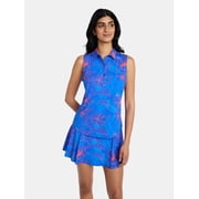 Women's Gemma Sleeveless Print Golf Polo Shirt with UPF 30+, Sizes XS-XXL
