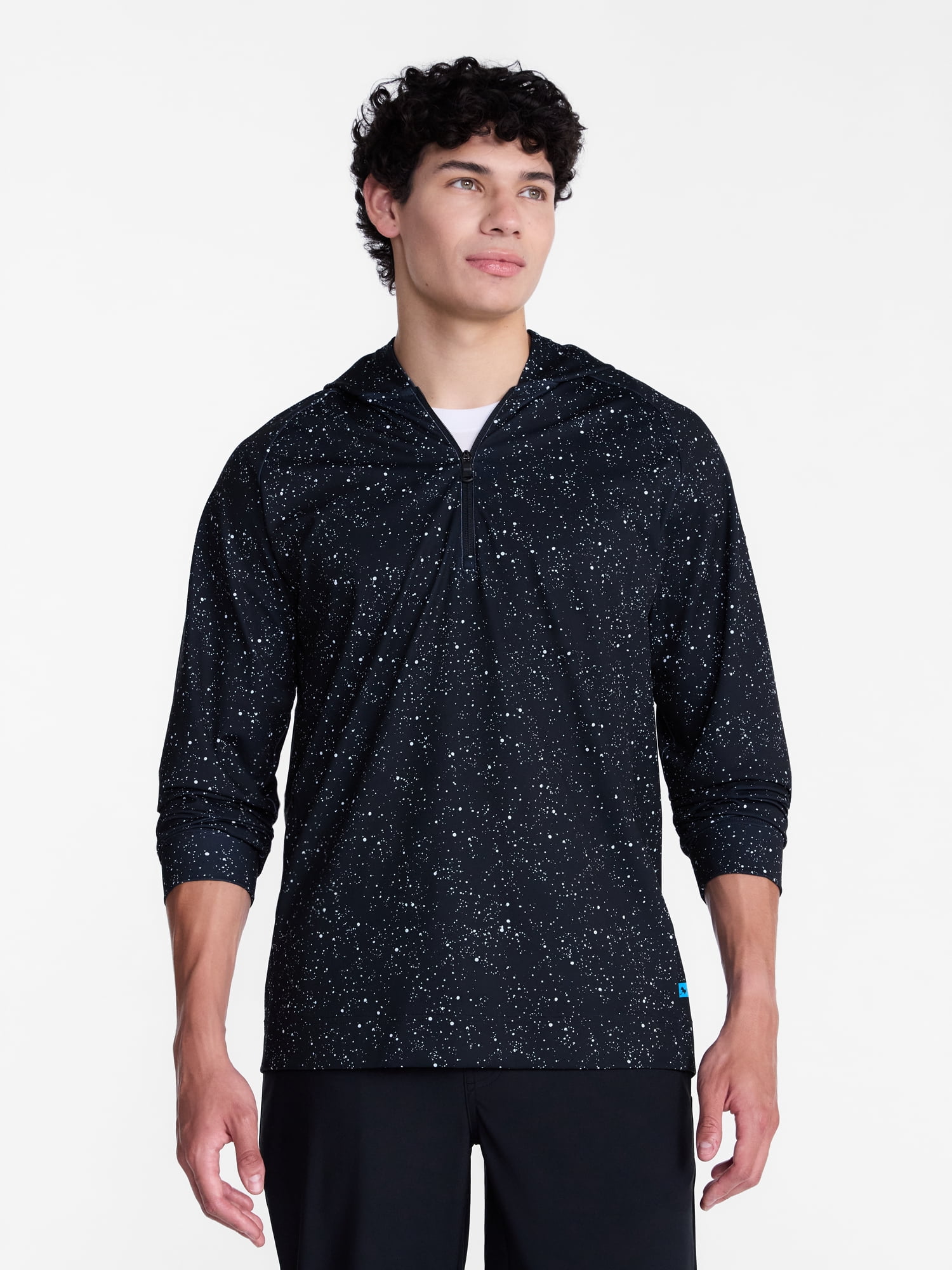 Birdie Bound Printed Golf Quarter Zip Hooded Layering Piece, Men's XS-5XL