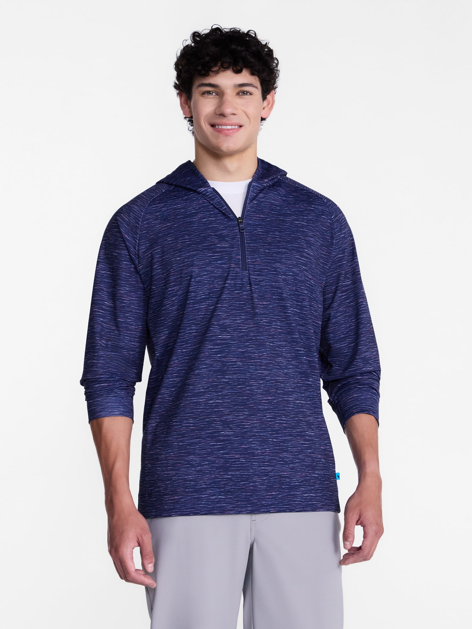 Birdie Bound Printed Golf Quarter Zip Hooded Layering Piece, Men's XS-5XL