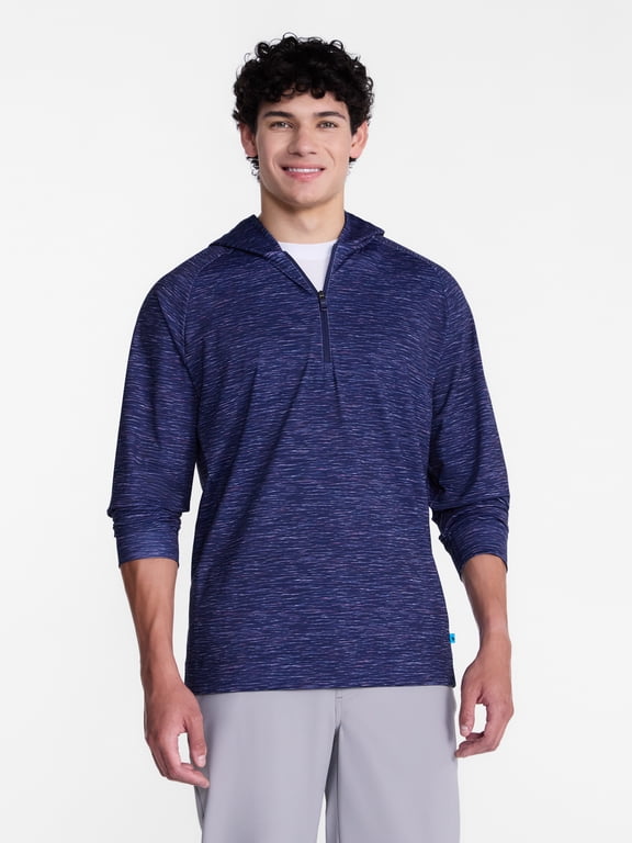 Printed Golf Quarter Zip Hooded Layering Piece, Men's XS-5XL