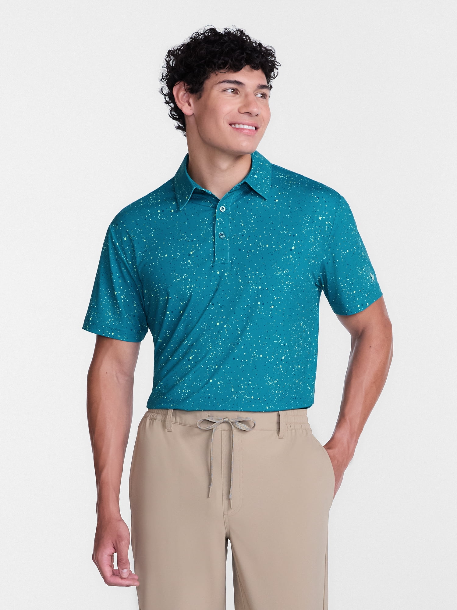 Birdie Bound Splatter Print Golf Polo Shirt, Men's Sizes XS-4XLT