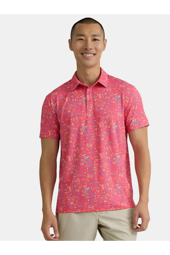 Men's and Big Men's Novelty Print Golf Polo Shirt, Sizes S-5XL