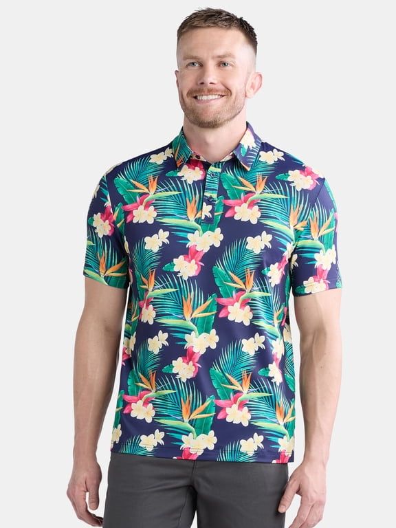 Men's & Big Men's Novelty Print Golf Polo, Sizes S-5XL