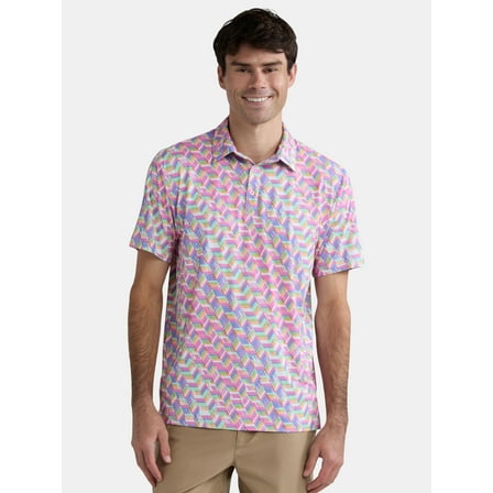 Birdie Bound Men's & Big Men's Novelty Print Golf Polo, Sizes S-5XL