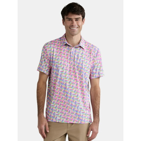 Birdie Bound Men's & Big Men's Novelty Print Golf Polo, Sizes S-5XL