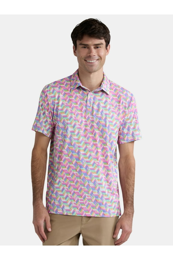 Men's & Big Men's Novelty Print Golf Polo, Sizes S-5XL