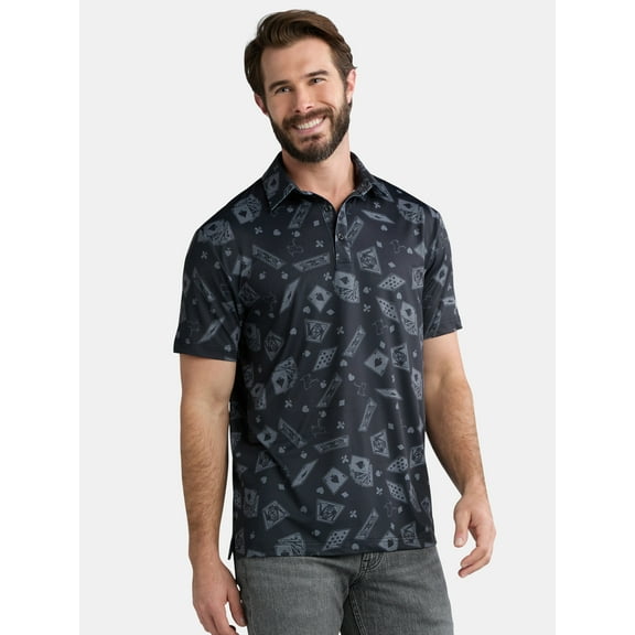 Birdie Bound Men's & Big Men's Novelty Print Golf Polo, Sizes S-5XL