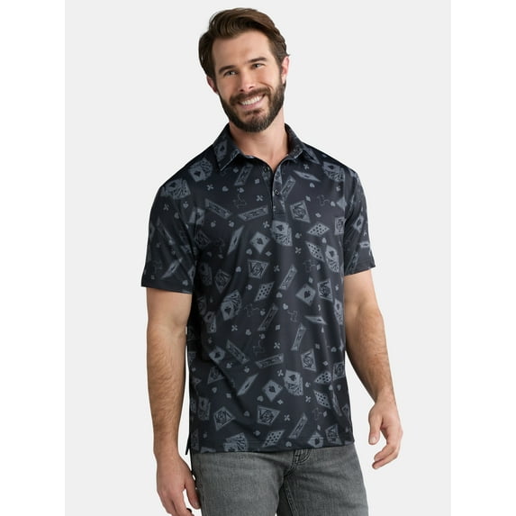 Birdie Bound Men's & Big Men's Novelty Print Golf Polo, Sizes S-5XL