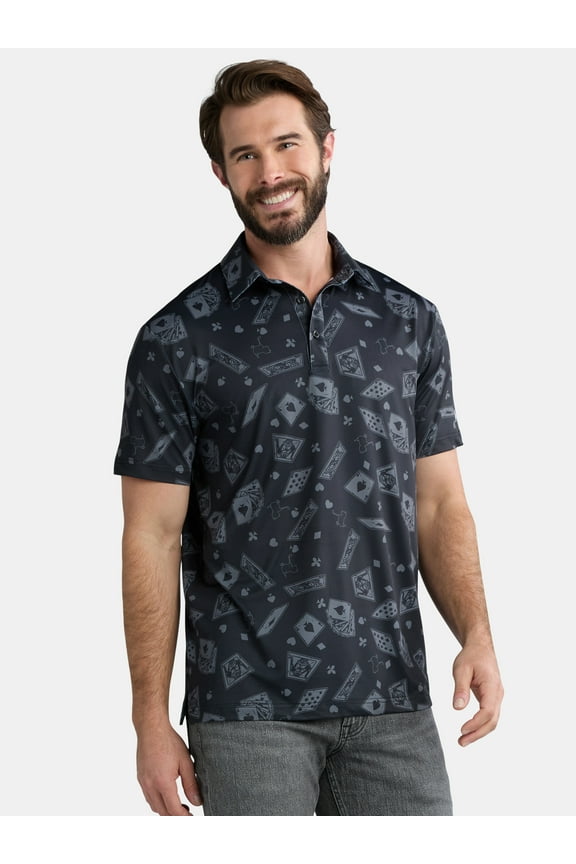 Men's & Big Men's Novelty Print Golf Polo, Sizes S-5XL