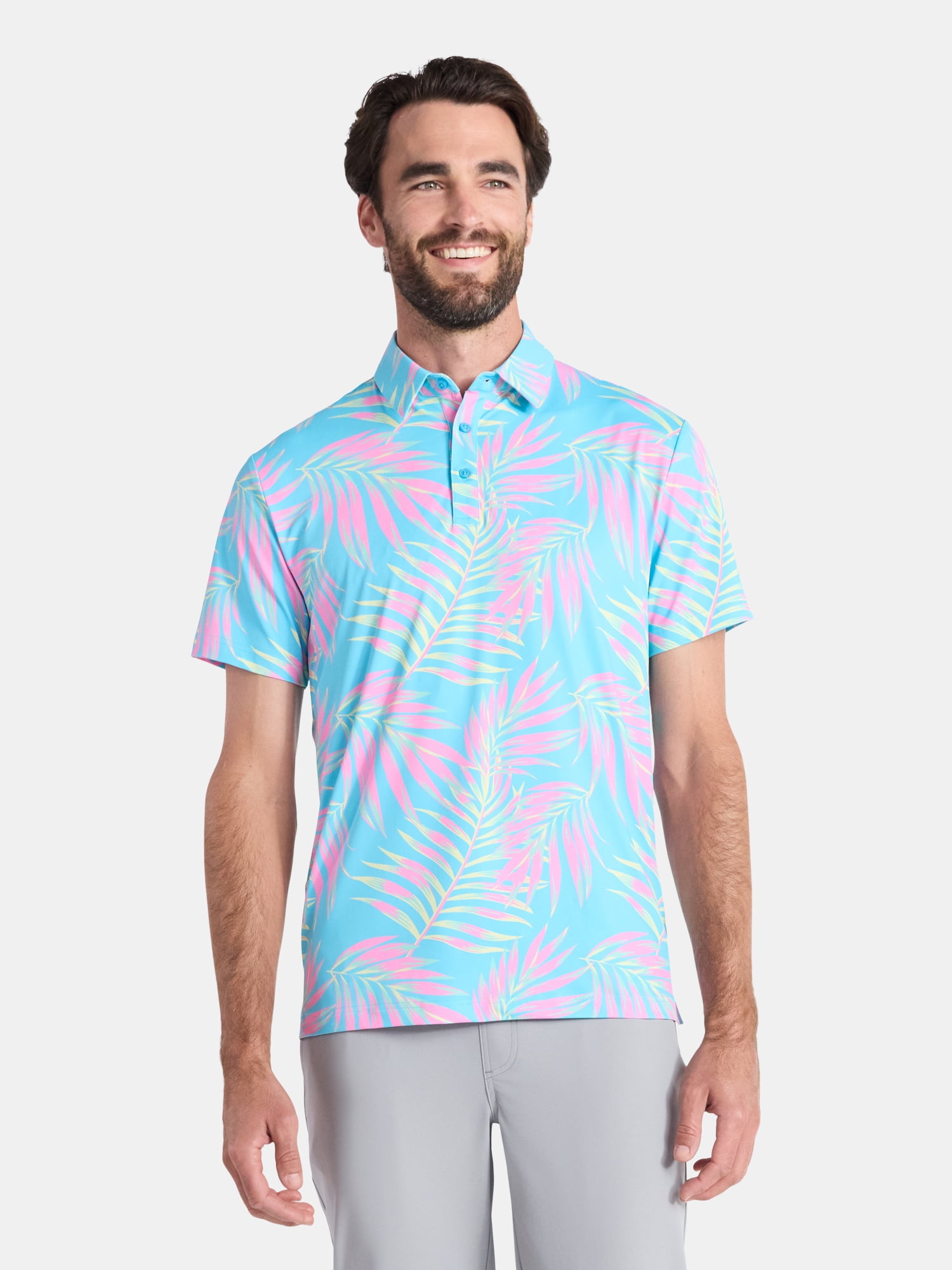 Birdie Bound Men's and Big & Tall Men's Print Polo Golf Shirt, Sizes XS-4XLT