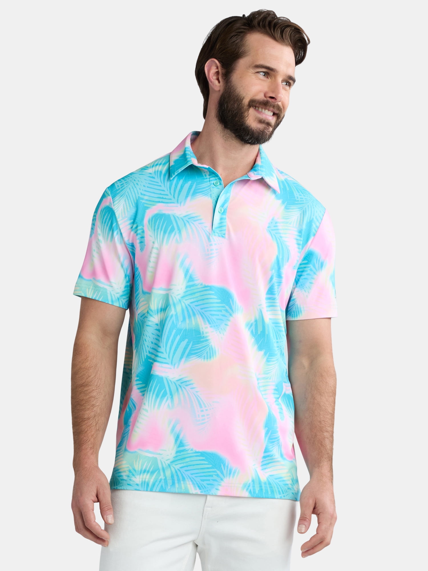 Birdie Bound Men's & Big Men's Novelty Print Golf Polo, Sizes S