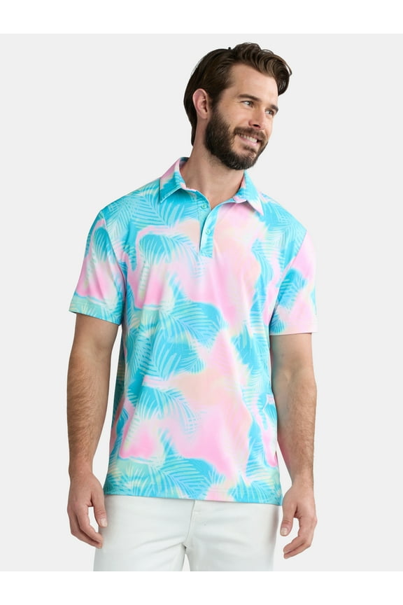 Men's & Big Men's Novelty Print Golf Polo, Sizes S-5XL