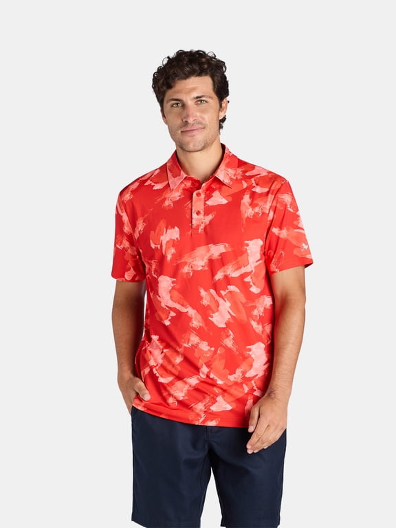 Men's & Big Men's Patterned Golf Polo Shirt, Sizes S-3XL