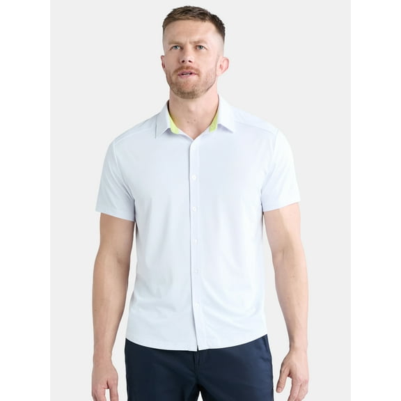 Birdie Bound Men's & Big Men's Solid and Patterned Performance Resort Short Sleeve Button Up Golf Shirt, Sizes XS-5XL