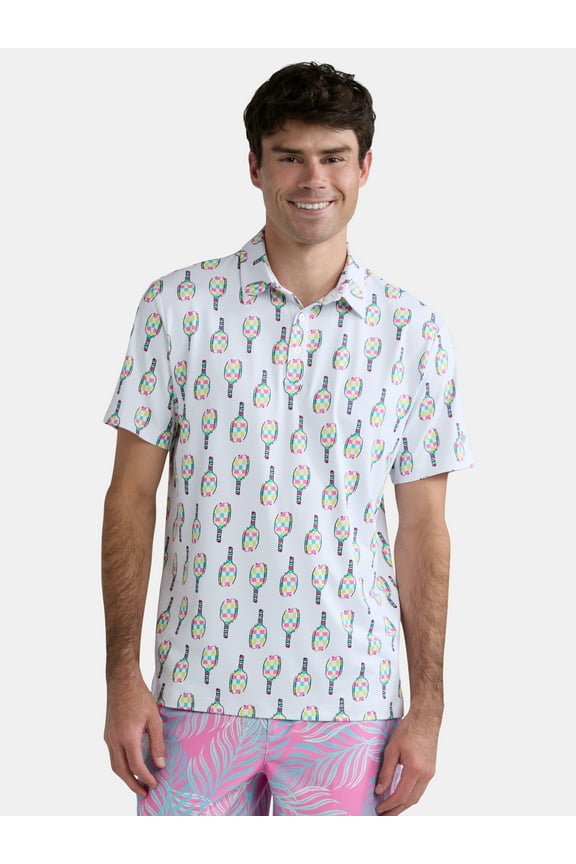 Men's & Big Men's Novelty Print Golf Polo, Sizes S-5XL