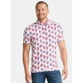 thumbnail image 1 of Birdie Bound Men's & Big Men's Fourth of July Americana Pineapple Print Golf Polo with UPF50+, Sizes XS-5XL, 1 of 5