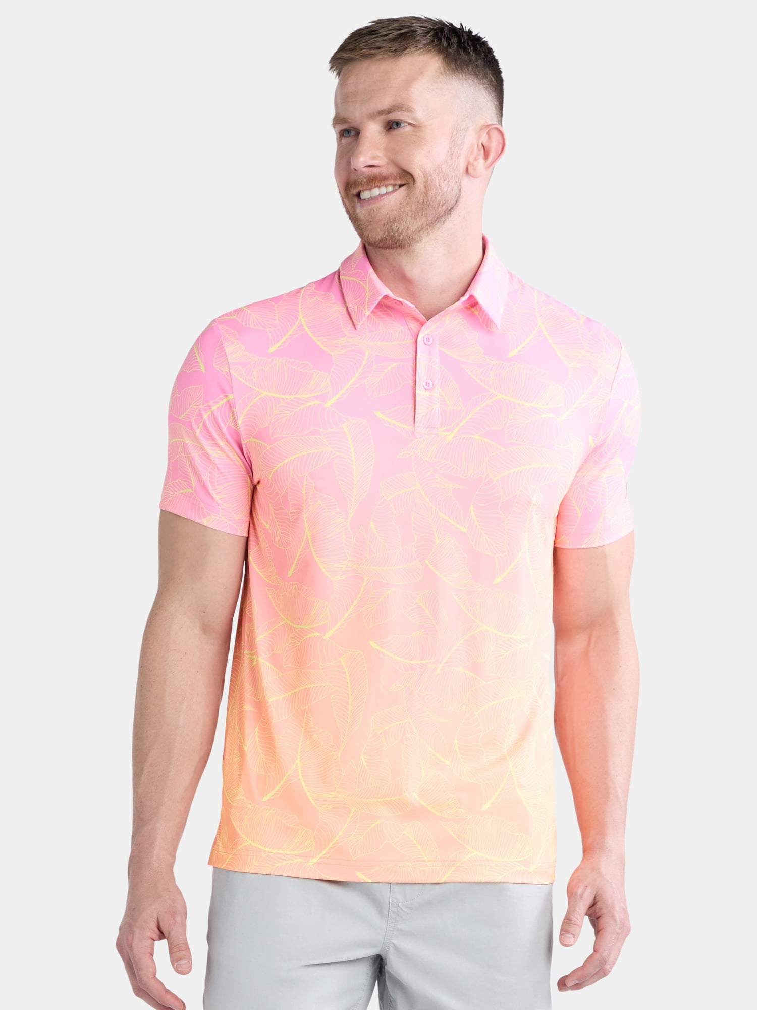 Birdie Bound Men's & Big Men's Novelty Print Golf Polo, Sizes S-5XL