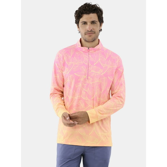 Birdie Bound Men's & Big Men's Quarter Zip Long Sleeve Golf Shirt, Sizes XS-5XL