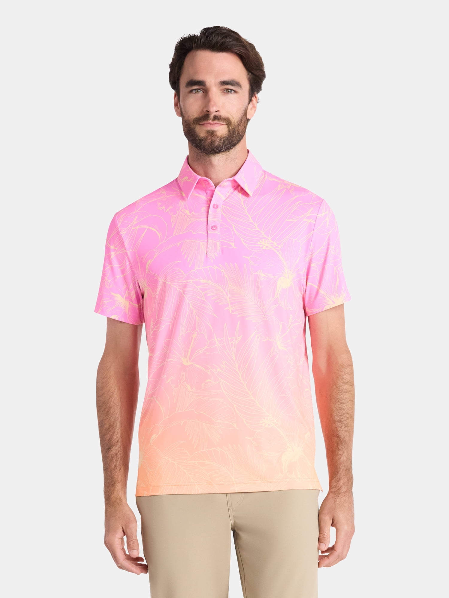 Birdie Bound Men's and Big & Tall Men's Print Polo Golf Shirt, Sizes XS-4XLT