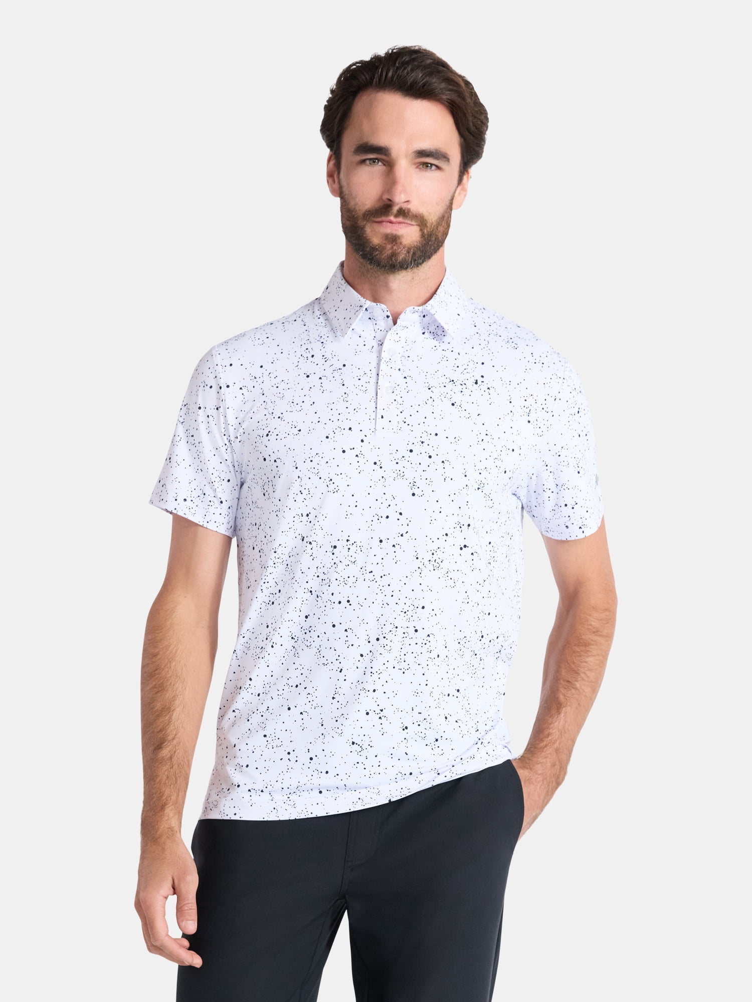 Birdie Bound Men's and Big& Tall Men's Splatter Print Polo Golf Shirt, Sizes XS -4XLT