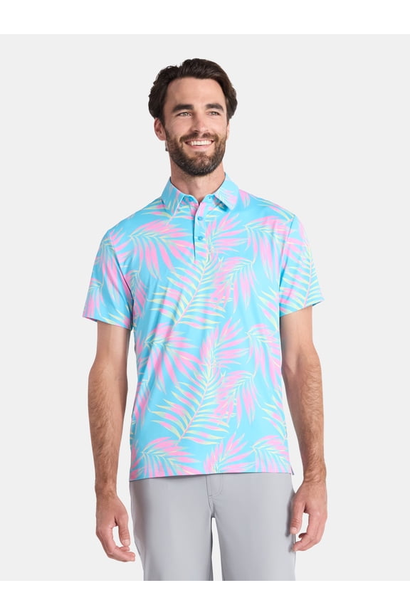 Men's and Big Men's Print Polo Golf Shirt, Sizes S-3XL