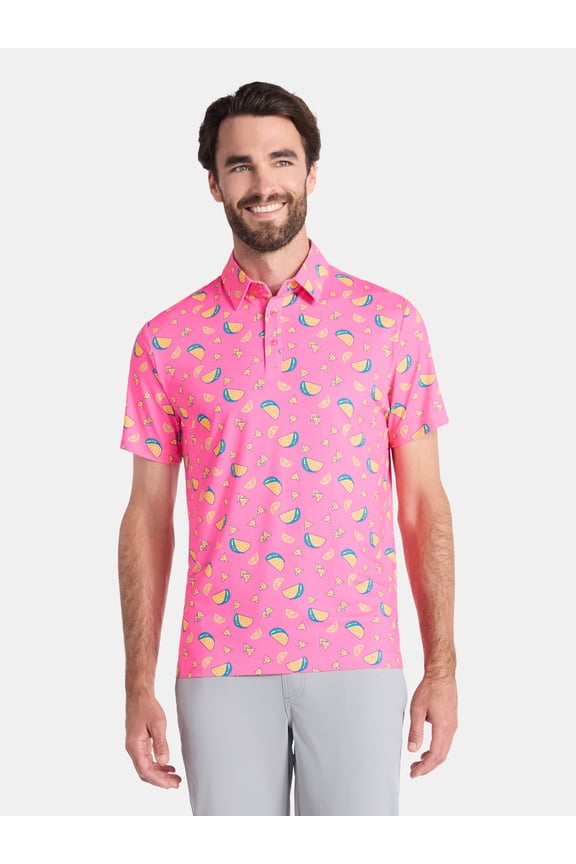 Men's and Big Men's Taco Print Polo Golf Shirt, Sizes S-3XL