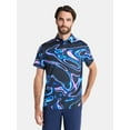 thumbnail image 1 of Birdie Bound Men's and Big Men's Dark Chrome Print Polo Golf Shirt, Sizes S-3XL, 1 of 5
