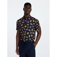 thumbnail image 1 of Birdie Bound Men's & Big & Tall Men's Day of the Dead Print Polo Shirt with Short Sleeves, Sizes XS-4XLT, 1 of 6