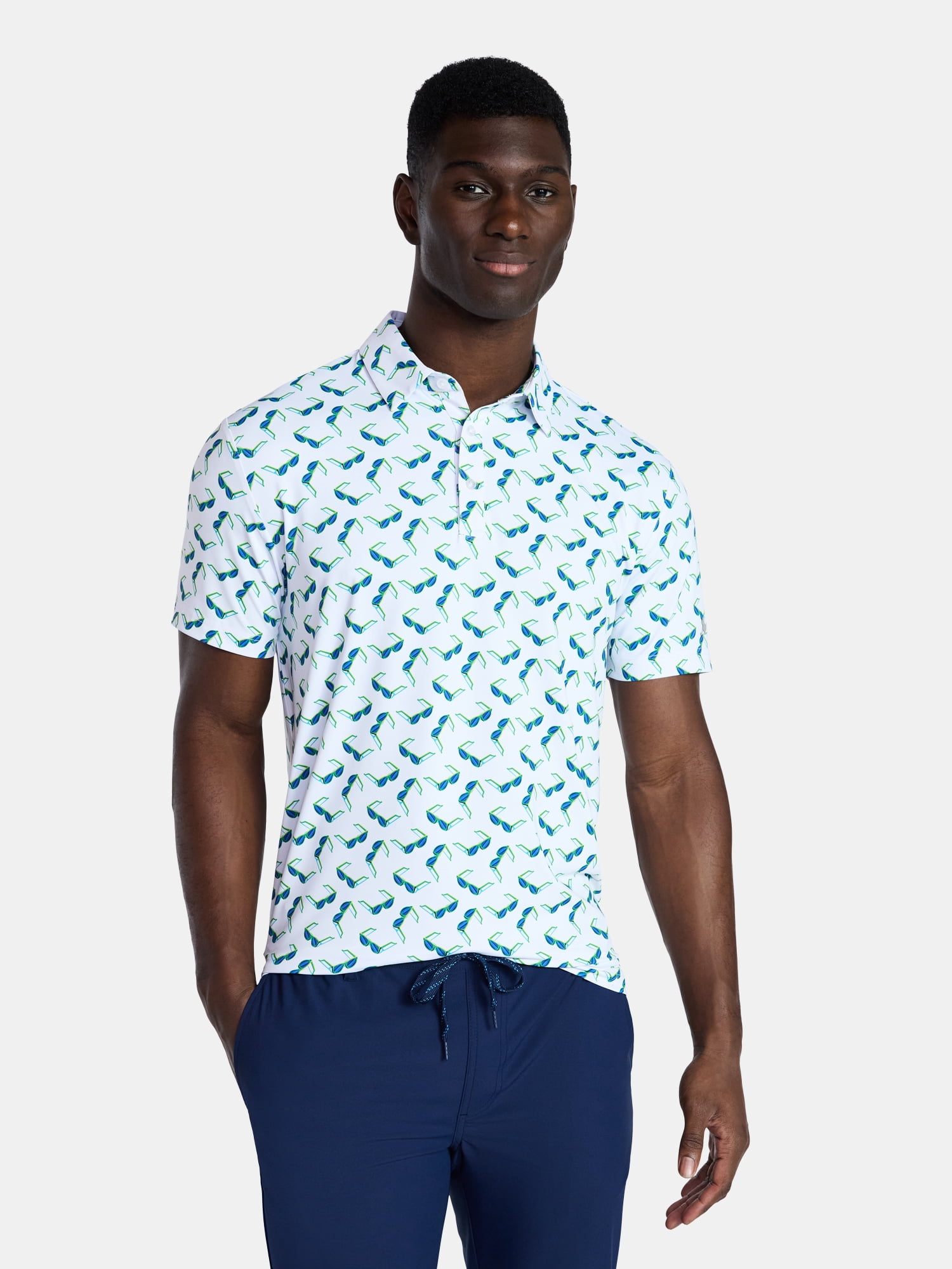 Birdie Bound Men's and Big & Tall Glasses Print Top, Sizes XS-4XLT