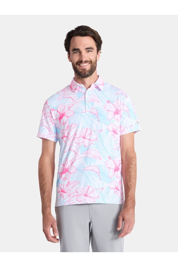 Men's and Big Men's Novelty Print Golf Polo Shirt, Sizes S-3XL