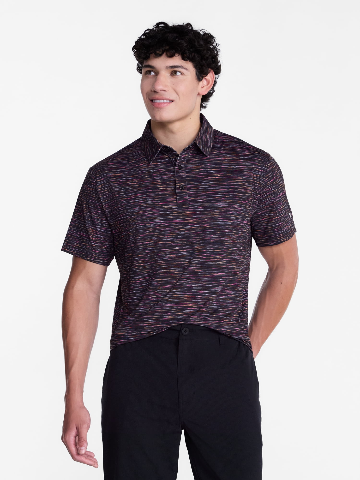 Birdie Bound Melange Print Golf Polo Shirt, Men's Sizes XS-4XLT