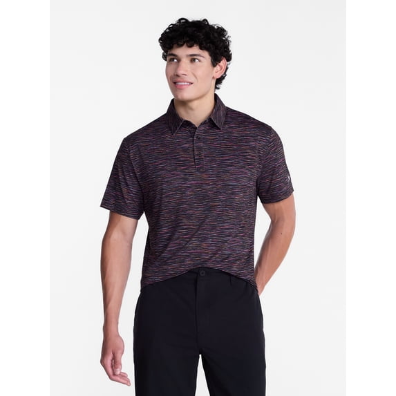 Birdie Bound Melange Print Golf Polo Shirt, Men's Sizes XS-4XLT