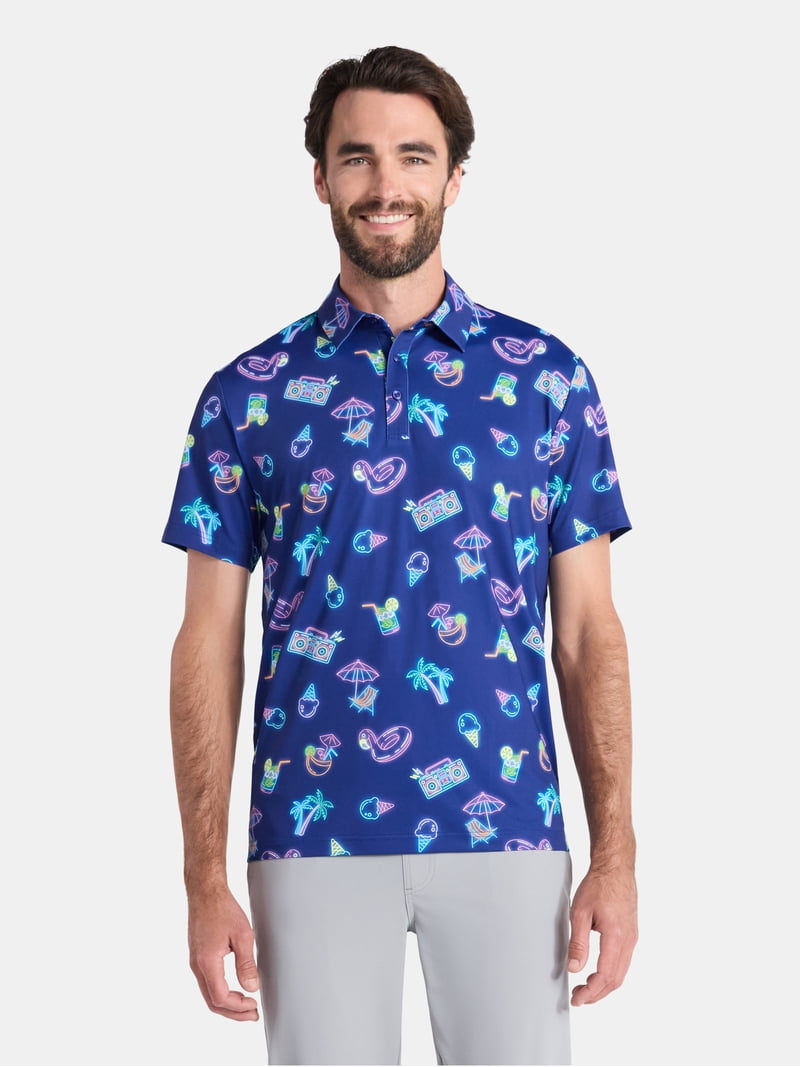 Birdie Bound Men' s & Big and Tall Golf Polo Shirts, Sizes XS-4XLT