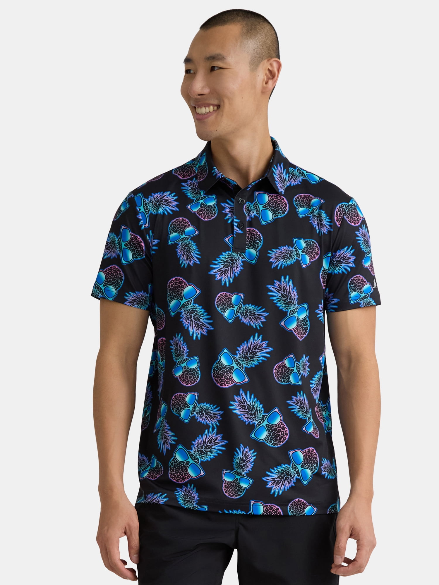 Birdie Bound Men's Performance Stretch Pineapple Golf Polo Shirt, Sizes ...