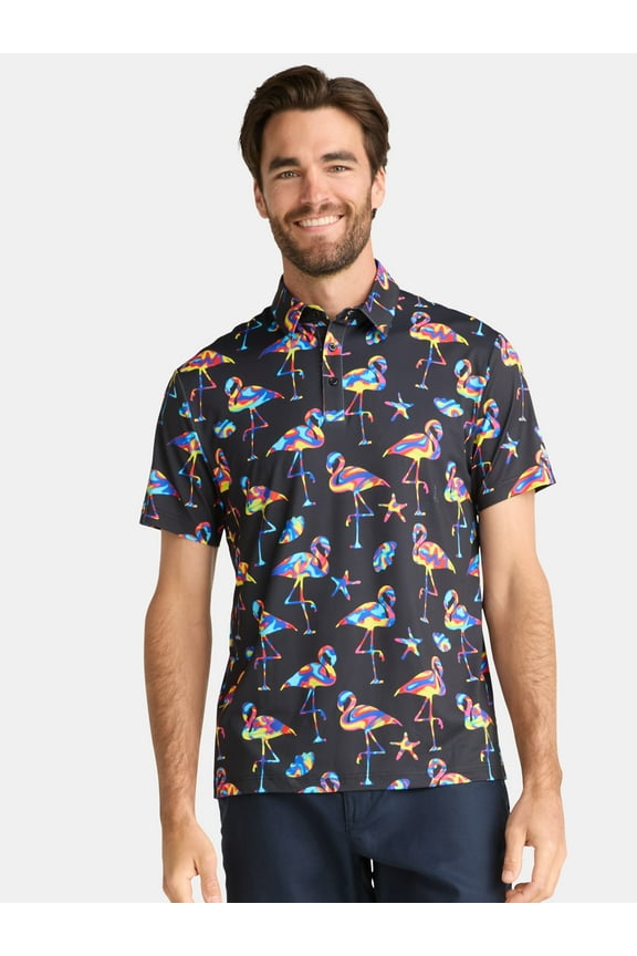 Men's & Big Men's Novelty Print Golf Polo, Sizes S-5XL