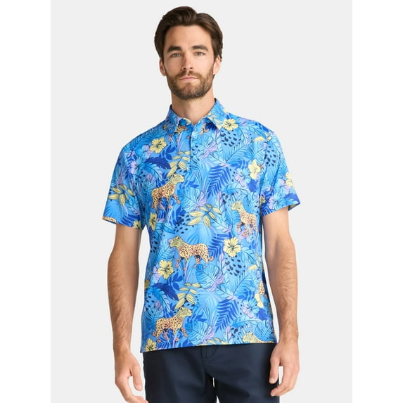 Birdie Bound Novelty Print Polo Golf Shirt; Men's & Big Men's Sizes S-5XL