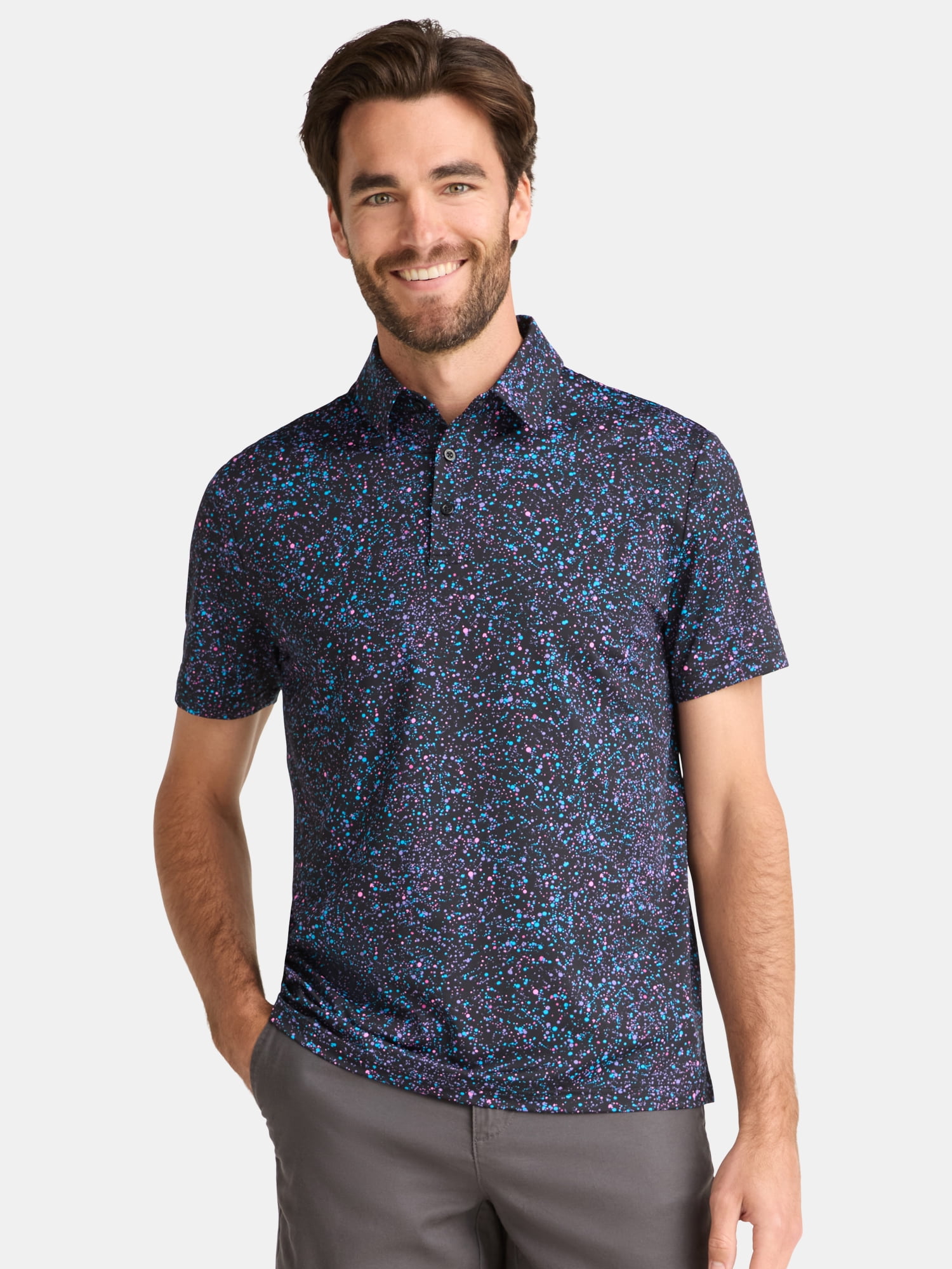 Birdie Bound Men's Novelty Print Golf Polo Shirt, Sizes S-3XL