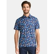 BIRDIE BOUND Men's Print Polo Shirt with Short Sleeves, Sizes S-3XL