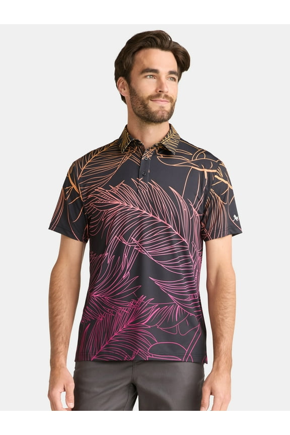 Novelty Print Polo Golf Shirt; Men's & Big Men's Sizes S-5XL